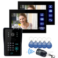 7'' TFT LCD Video Door Phone With 2 Indoor Monitor Connection Apartment Building Video Intercom System PY-806MJIDS12